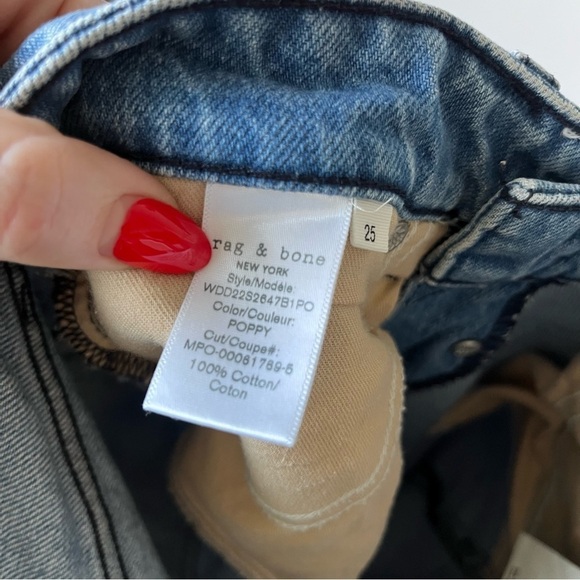 Rag & Bone Nina High-Rise Ankle Cigarette Jeans in Poppy Wash 25" - Picture 5 of 6